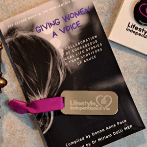 Giving Women a Voice Book & Engraved Metal Bookmark